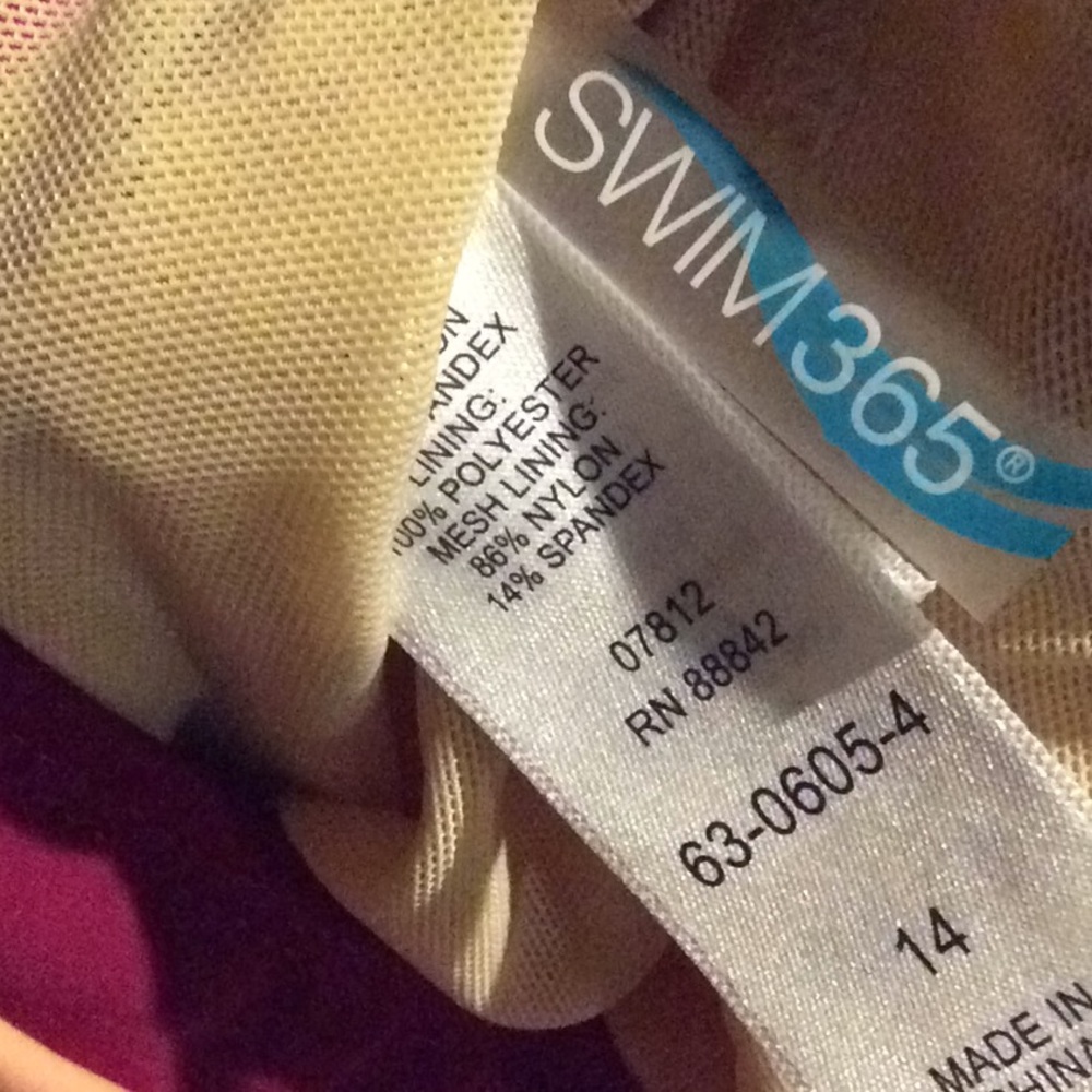 Swim 365 NWOT Colorblock Swimdress Size 14 - Picture 6 of 6